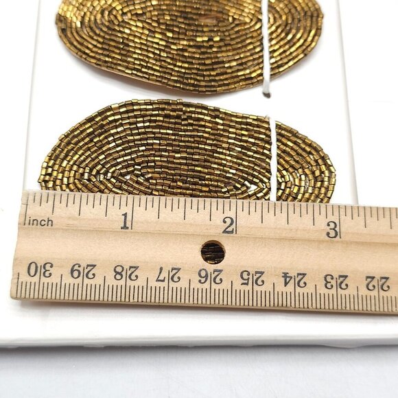 Zara Beaded Statement Earrings Oval Design Gold Tone 4340/206/303 - Picture 5 of 5